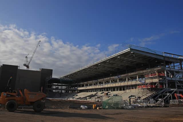 A general view of the under construction Plough Lane stadium of AFC Wimbledon on March 31, 2020. Picture: Andrew Redington/Getty Images