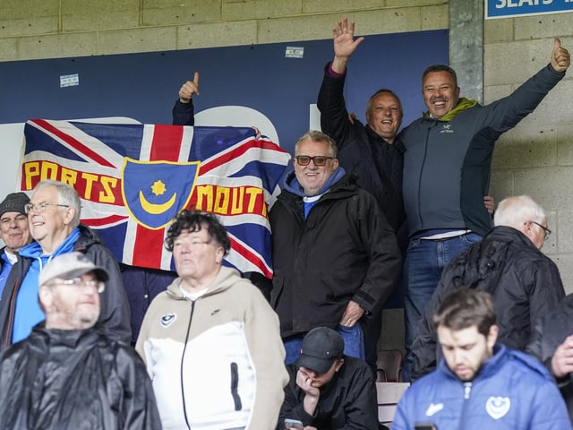 The travelling Fratton faithful were in good spirits throughout Saturday's trip to Lincoln