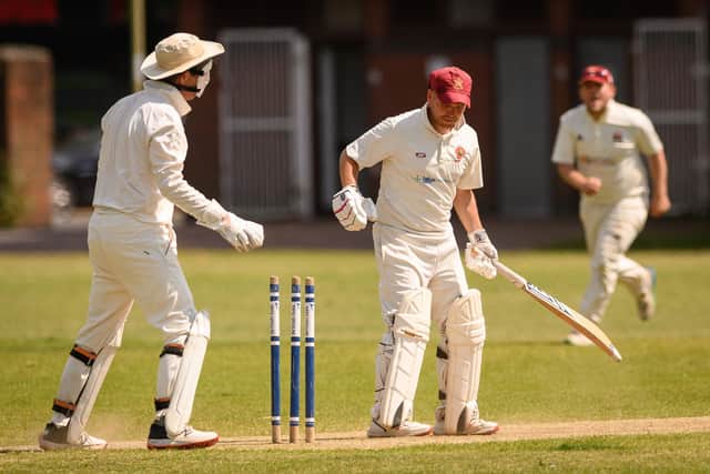 Ollie Jones is bowled by Fareham's Connor Clark
Picture: Keith Woodland