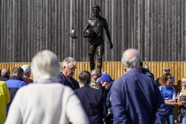 The unveiling of the Jimmy Dickinson statue attracted a good crowd
