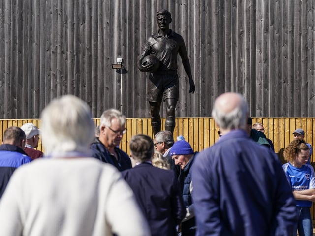 The unveiling of the Jimmy Dickinson statue attracted a good crowd