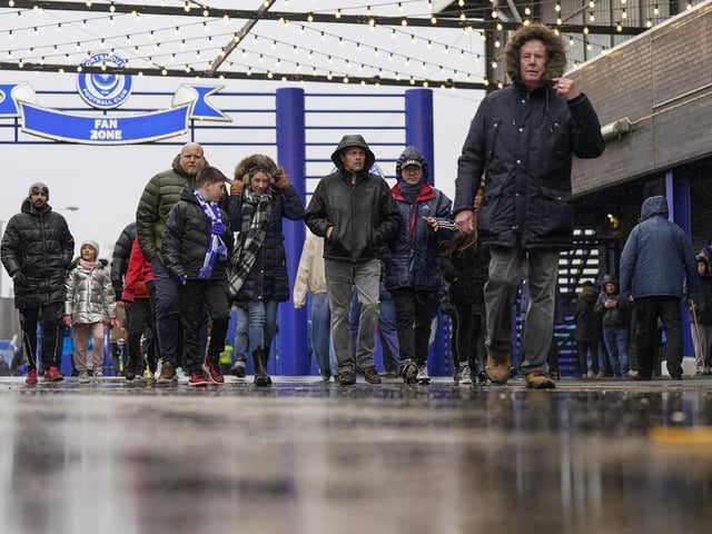 It wasn't a day to hang around the fan zone at Fratton Park.