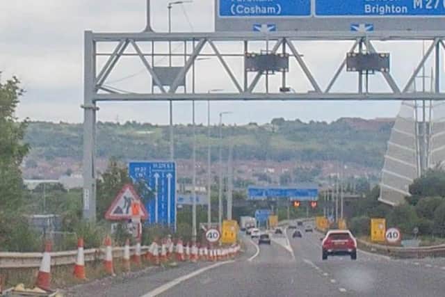 Car accident on M275 northbound in Portsmouth on 15 July 2020.Pictured: View from M275Picture: Habibur Rahman