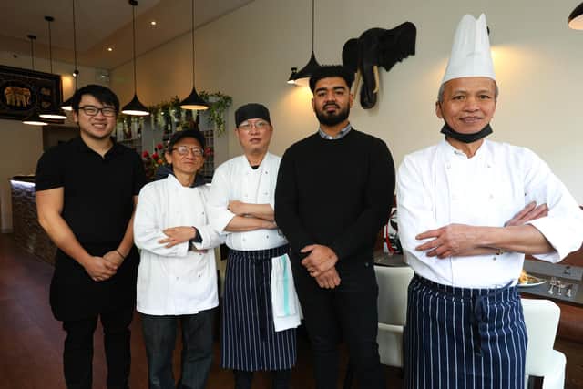 Owner Mo Khan, second right, and the chefs. Siam Square, Osborne Road, Southsea. Picture: Chris Moorhouse