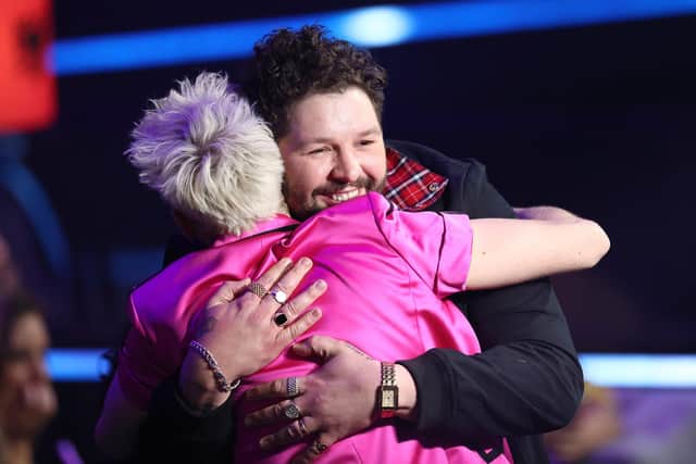 James Newman of United Kingdom reacts to receiving zero points during the 65th Eurovision Song Contest grand final. Photo by Dean Mouhtaropoulos/Getty Images