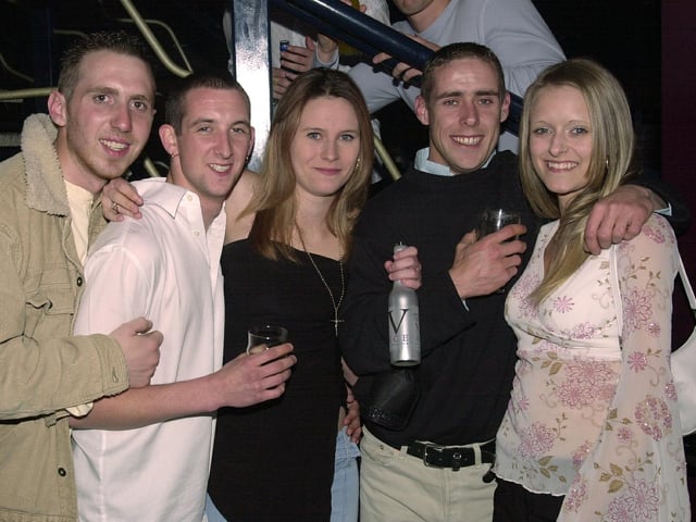 Clubbers having a good time in Time & Envy nightclub at South Parade, Southsea in the 00s.