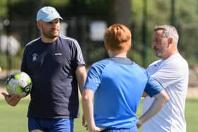 US Portsmouth boss Tom Grice, left, plans to bring in two coaches following the departure of Steve Weston, right. Picture: Keith Woodland