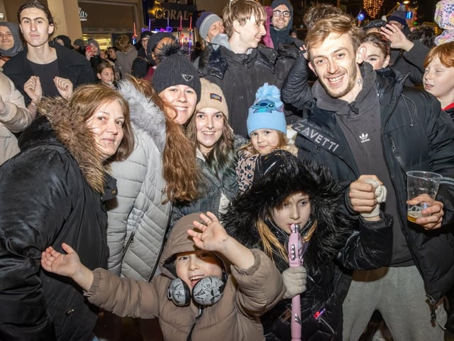 The crowds braved the wind and rain to watch the Christmas lights being switched on in Fareham highstreet on Saturday evening, while some of the entertainment was moved into the shopping centre.
Pictured - Crowds enjoyed the free entertainment on the Highstreet and in the shopping centre
Photos by Alex Shute