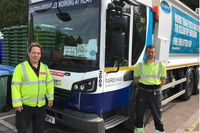 Ross Prince and Filip Goncalves from Boarhunt Garage and Recovery Services. Picture: Fareham Borough Council