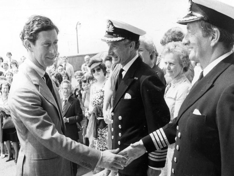 Prince Charles pays a visit to the Defence Research Agency on Portsdown Hill in June 1982.