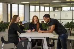 Carrington West has been named as one of the best places to work in the UK by The Sunday Times. Pictured, left to right, are consultant Anne-Marie Kelley, associate consultant Abigail Robinson and consultant Jason Miguel. Picture: Harry Elliott