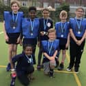 Newbridge Junior School blues, runners-up in the Portsmouth netball tournament