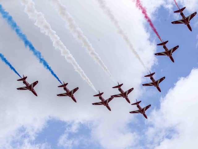 The Red Arrows will be seen in the skies above Hampshire and West Sussex this week