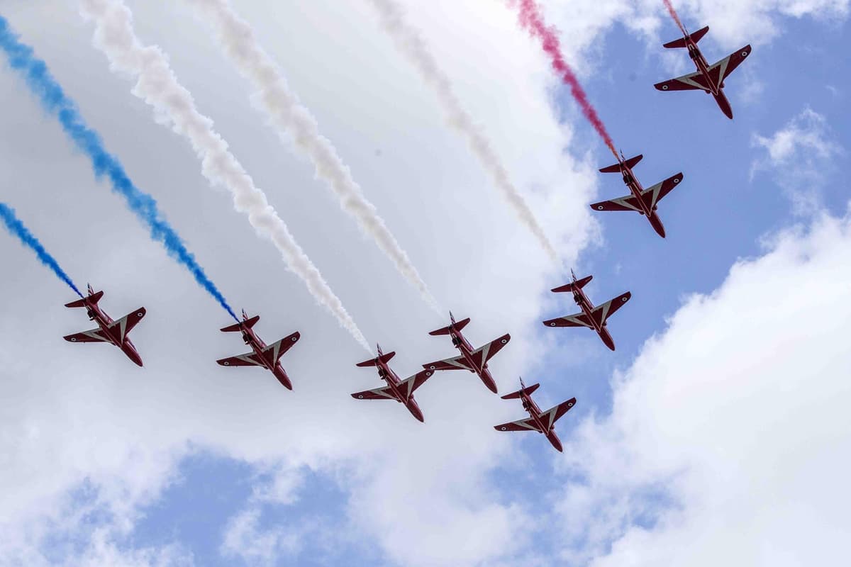 Red Arrows at the Festival of Speed - times and route for flypasts in Hampshire 