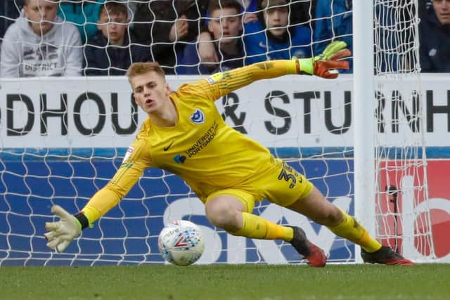 Alex Bass makes a save. Picture: Simon Davies