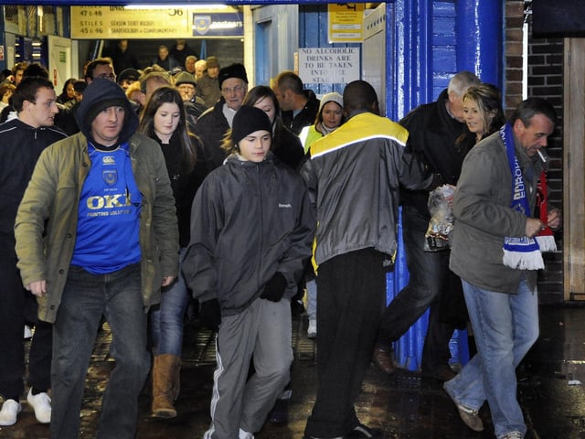 Exiting Fratton Park after witnessing the Uefa Cup draw against AC Milan.