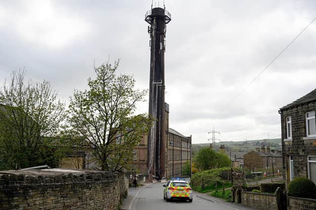 A destroyed phone mast. Picture: Getty Images