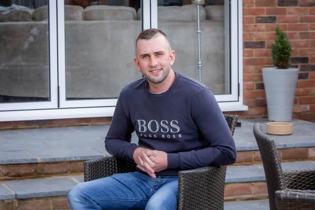 Stubbington man Jamie Roe had a bleed on the brain after having the AstraZeneca vaccine and had to learn to walk again
Pictured: Jamie Roe at his home in Stubbington, Fareham on 30 April 2021
Picture: Habibur Rahman
