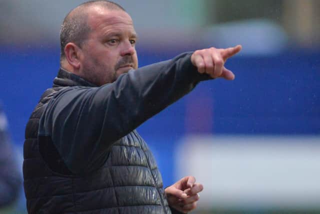 Horndean boss Michael Birmingham gives instructions. Picture by Martyn White