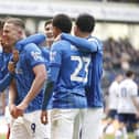 Colby Bishop equalised for Pompey, but they were to lose to a late goal at Preston. Picture: Paul Thompson