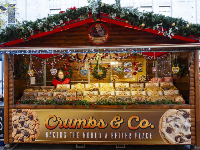 Commercial Road has been turned into a festive high street equipped with Christmas lights and a market.  Picture: Matthew Clark