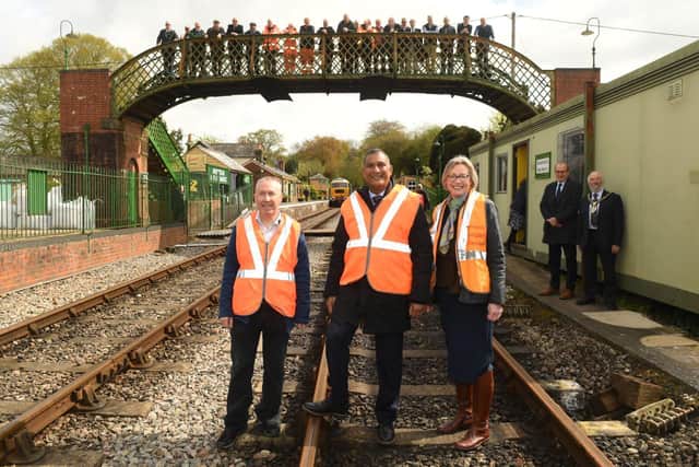 Pat Butler, Signal and Telegraph Manager; Lord Kamall, and Rebecca Dalley, CEO of WCL