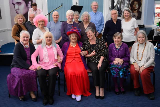 Pictured is: Irene with her guests.Picture: Keith Woodland (160421-20)
