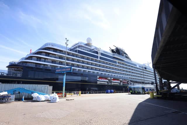 EXPLORA 1 is sailing from Portsmouth to Copenhagen for the first time. It is considered a major coup for the port, as they continue to welcome more luxury cruise liners to the city. Picture: Sam Stephenson.