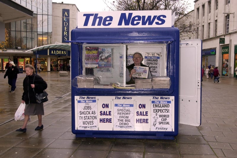 The News stand in Commercial Road in the 00s.