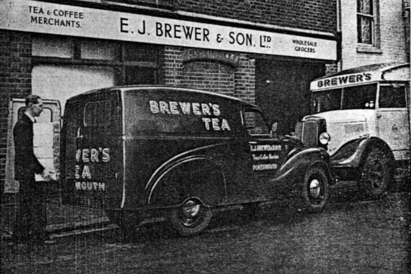 Brewers Tea and Coffee business in Marmion Road. A Ford delivery van outside the shop in the early 1950's.