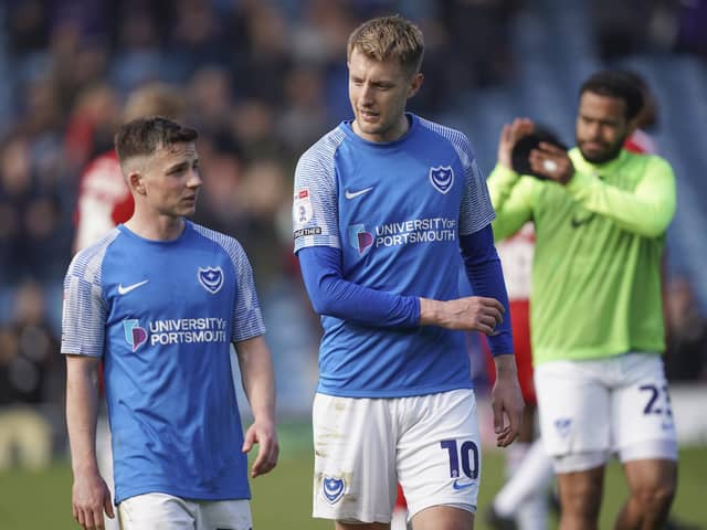 Match-winner Joe Pigott, right, with Tom Lowery at the final whistle.
