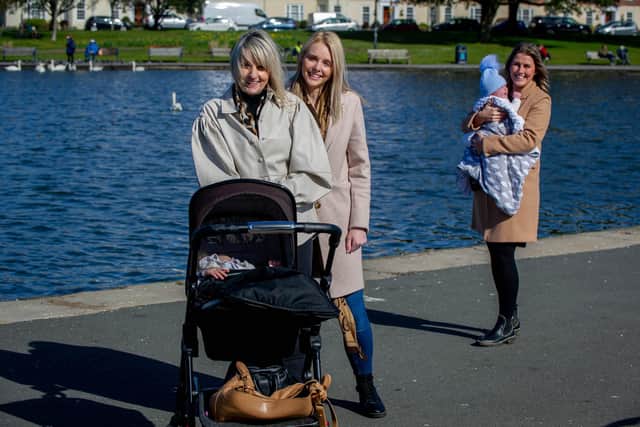 Leanne Snowdon, 51, with her daughter,  Kim Perry, and daughter-in-law Daisy Manchip at Canoe Lake 
Picture: Habibur Rahman