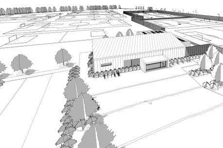 An artist's impression of the planned new football centre on the King George V playing fields in Cosham