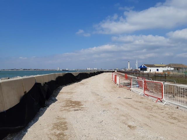 The new promenade behind Blue Reef is taking shape