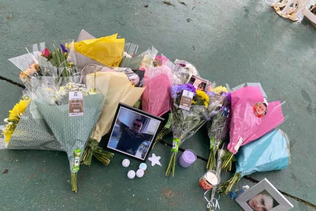 The memorial that was placed at The Bandstand earlier today. Picture: Contributed