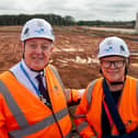 Bob Taylor, CEO, Portsmouth Water and Dame Angela Eagle, the Environment Secretary.