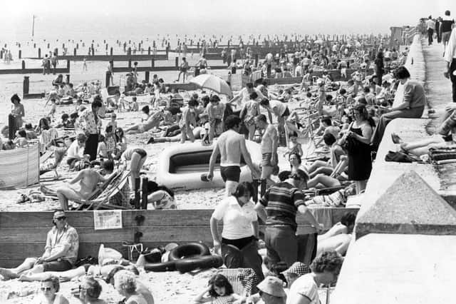 Hayling Beach was extremely popular during the summer of 1980.