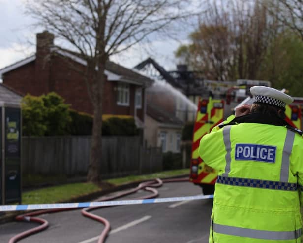 Emergency services at the scene of a 'large' house fire in Sea View Road, Drayton. Picture: Habibur Rahman