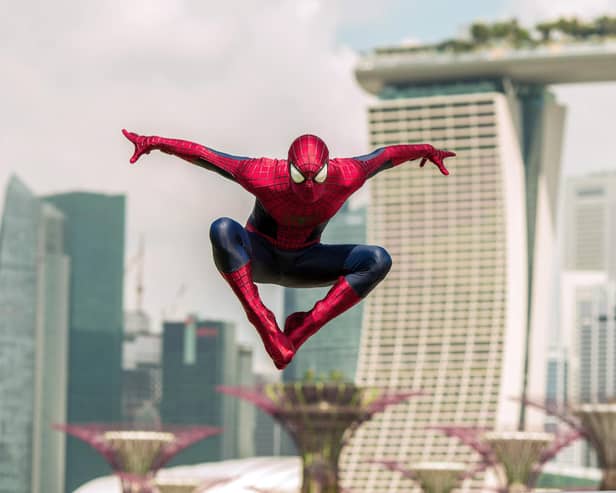 Spider-Man will be in Portsmouth over the weekend for meet and greets. 
(Photo by Christopher Polk/Getty Images for Sony)