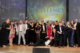 Winners from the The News, Portsmouth Business Excellence Awards with Mark Waldron, editor of The News, right
Picture: Sarah Standing (210220-8562)