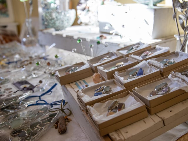 Local residents were invited to join the Southsea Mini Art Trail on Sunday, with various local artists displaying their work around Albert Road and the surrounding area.
Pictured - Sara Le Gris, Seaglass Artist
Photos by Alex Shute
