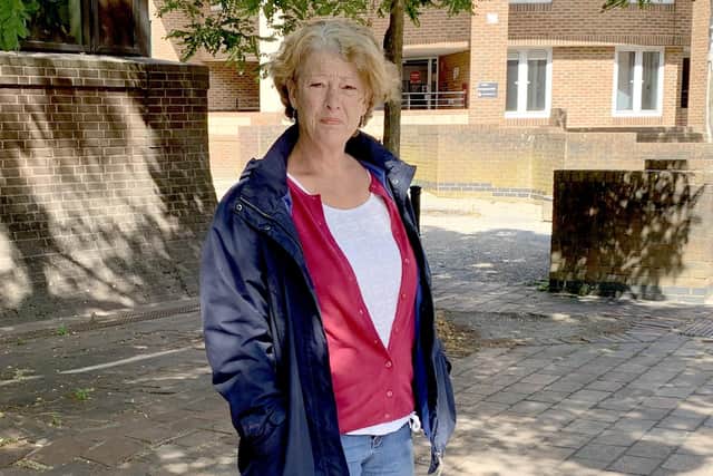 Louise Hathaway, 47, of Hampage Green, Leigh Park, pictured at Portsmouth Crown Court where she appeared having admitted breaching her criminal behaviour order banning her from calling the emergency services.
Picture: Ben Fishwick