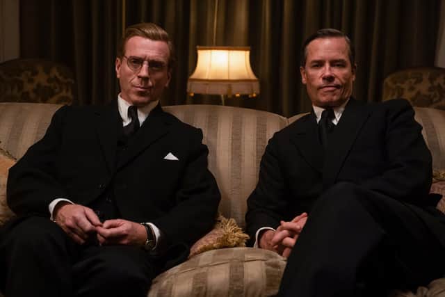 ITVX will launch with big-budget dramas such as new series, A Spy Among Friends.
Pictured: Damian Lewis as Nicholas Elliott and Guy Pearce as Kim Philby.
