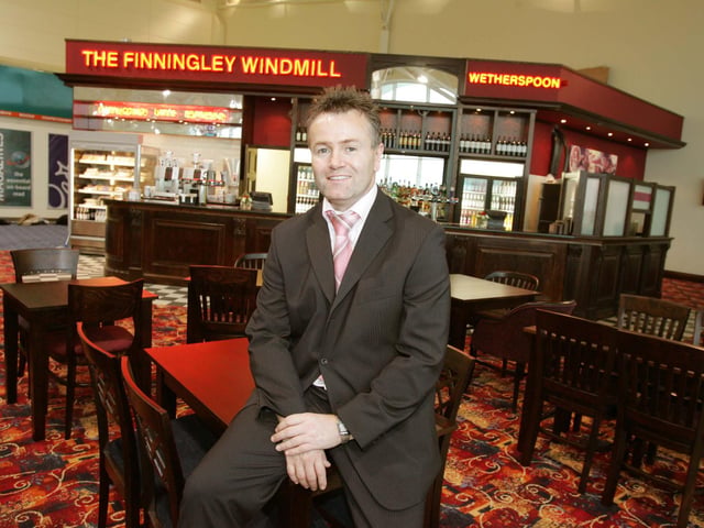 Pub manager Terry Hubbard in the latest Wetherspoon pub in Doncasters Robin Hood Airport pictured in 2005