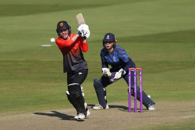 Southern Vipers skipper Georgia Adams in action during the 2020 Rachael Heyhoe Flint Trophy final at Edgbaston. Picture: David Davies/PA Wire.