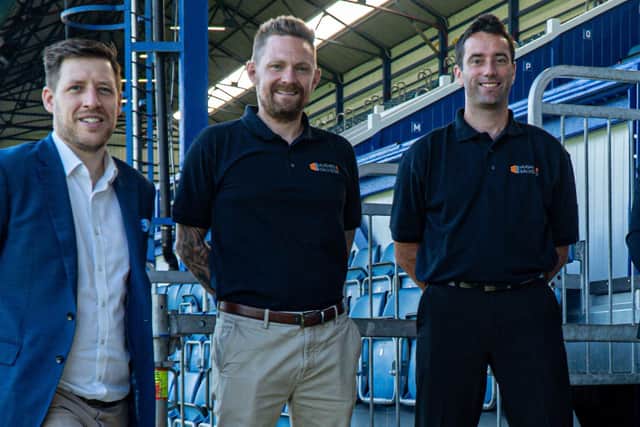 Pompey are delighted to announce that Hughes & Salvidge have extended their partnership with the club. Pic: PFC