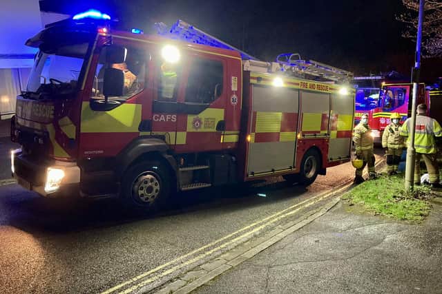 Crews from Fareham and Hightown fire stations attended a kitchen fire in Park Gate last night. Picture: Hampshire Fire and Rescue Service.