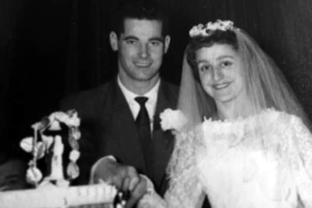 Betty and Richard Sadler on their wedding day in 1958.
