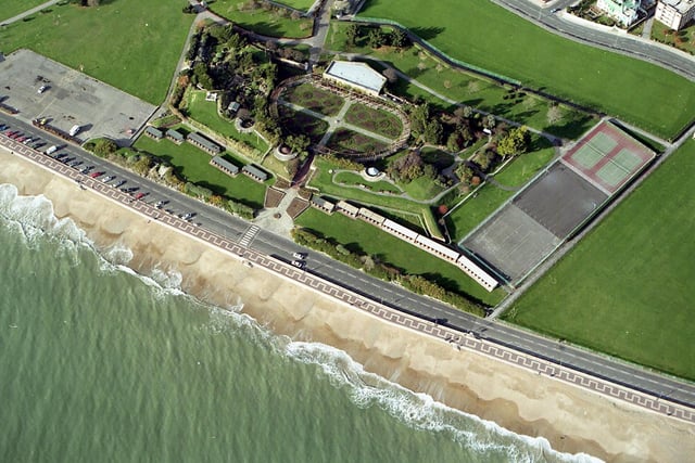 An aerial view of The Rose Garden, Southsea in 1998.