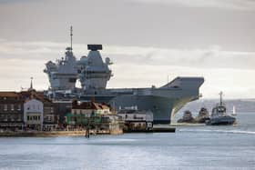 Aircraft Carrier HMS Queen Elizabeth on her return in 2022